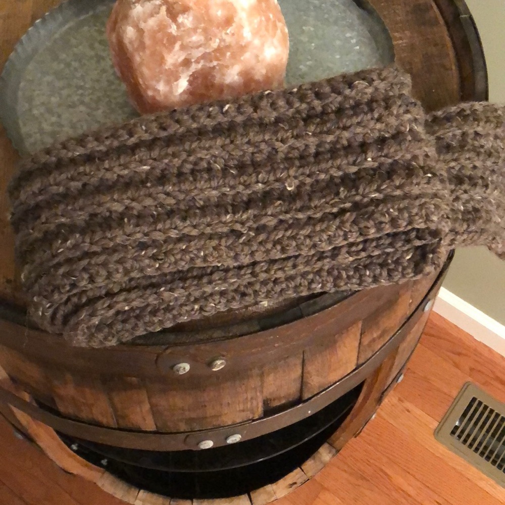 Crochet wool blend scarf